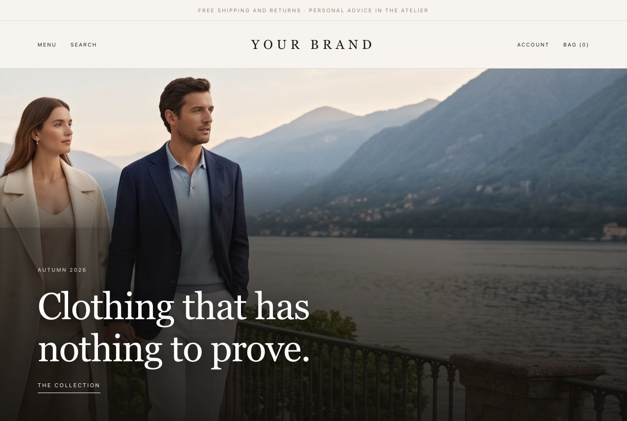 Home page of YOUR BRAND.