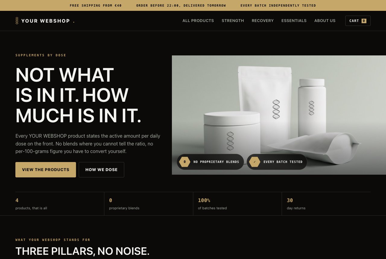 Home page of YOUR WEBSHOP.